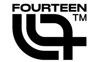 FOURTEEN logo with a stylized U4 graphic on a plain white background.